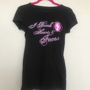 “i break hearts & faces” black tee